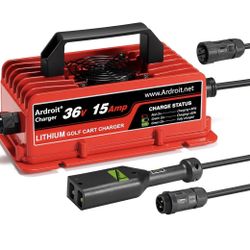 36V Lithium Battery Charger, 43.8V 15A Fast Charging for Golf Cart, IP67 Waterproof, 36 Volt 15 Amp Lithium Charger, Fully Automatic Smart Charging