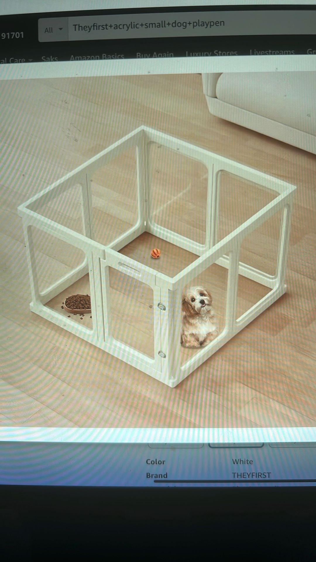 NEW Small Dog Playpen. Acrylic w/Door, Clear Pet Play Pen Indoor, Easy Assemble Puppy Fence for Kitten Rabbit Small Animals, Plastic Bunny Kennel.