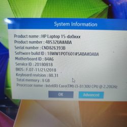 HP Laptop 15 da-0xxx