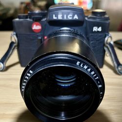 Leica R4 SLR Film Camera Body Black And Leica Lens