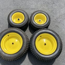 John Deere OEM Lawn Tractor Tire snd Rim Complete Set