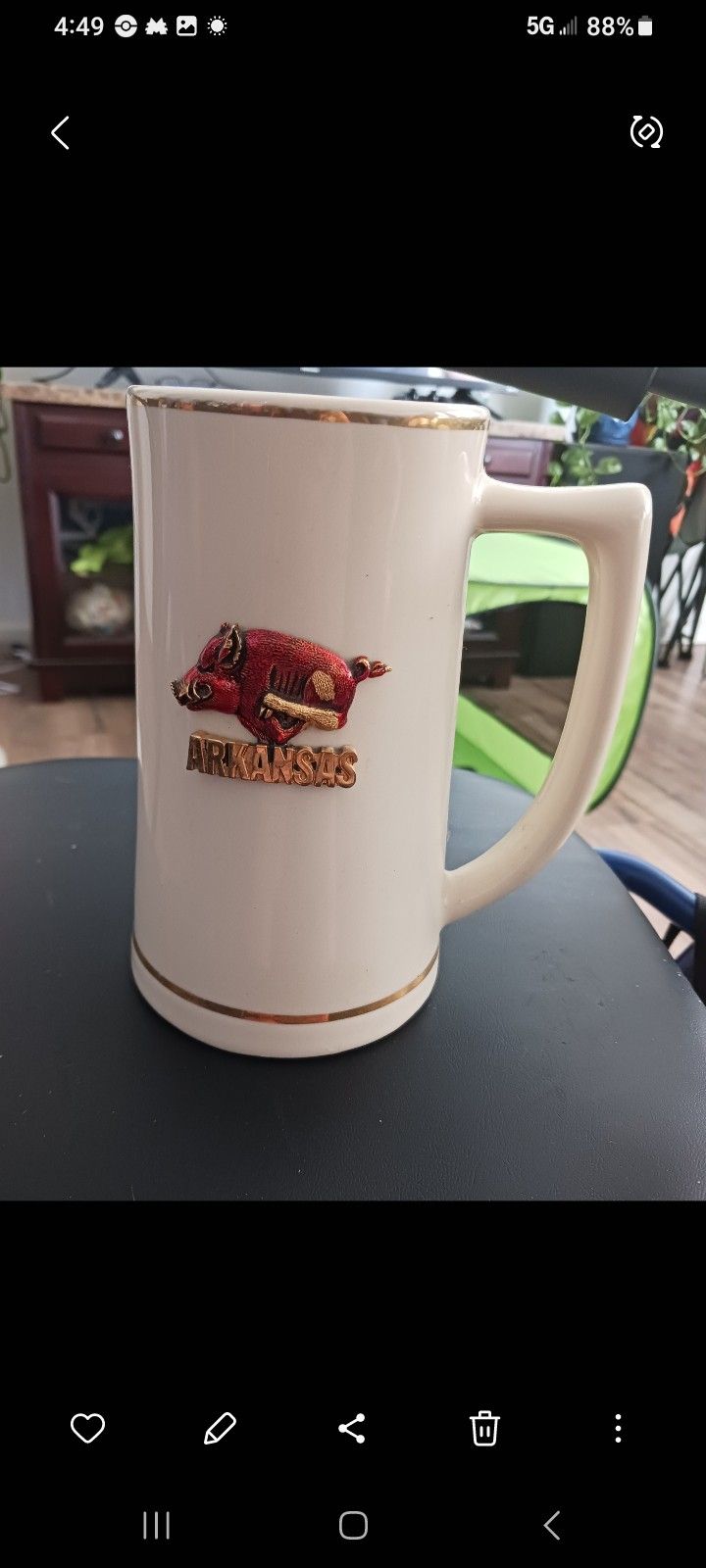 Vintage Arkansas Razorback Mug