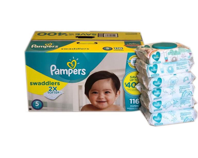 Pampers Swaddlers Diapers/Pampers Sensitive Wipes