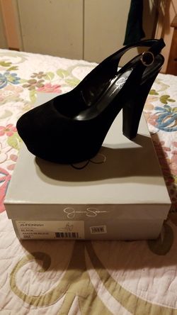 Jessica Simpson suede sling back high heels sz 8