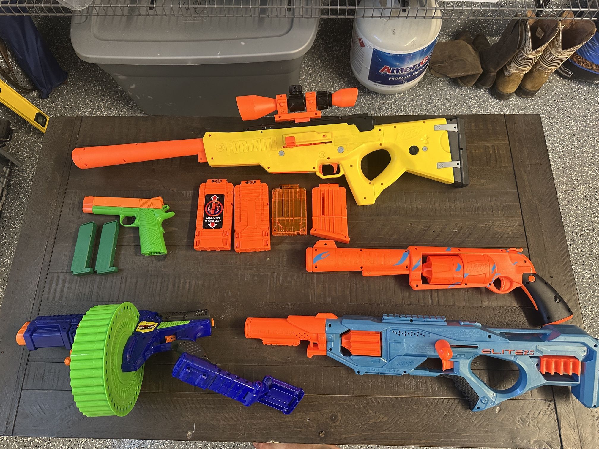Various Nerf Guns