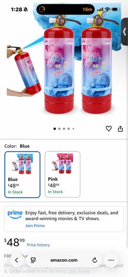 Gender Reveal Fire Extinguisher (Blue) Unopened