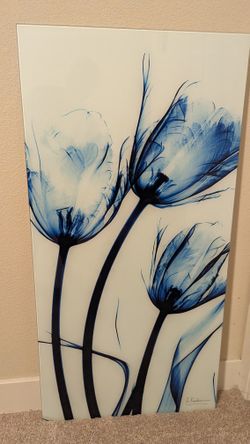 Flower Painting On Glass Beautiful Home Decor