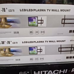 40" Up To 70" Flat TV. Wall mount Brackets