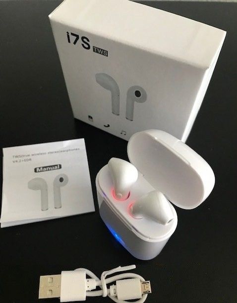 i7s Bluetooth Wireless Earbuds - White - Brand New