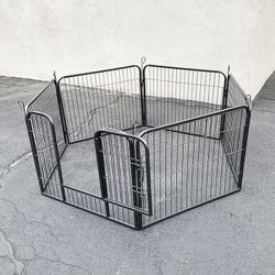 (Brand New) $70 Pet 6-Panel Playpen, Each Panel (24” Tall X 32” Wide) Heavy Duty Dog Exercise Fence Gate Crate Kennel