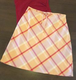 GAP Peach plaid A-line Skirt