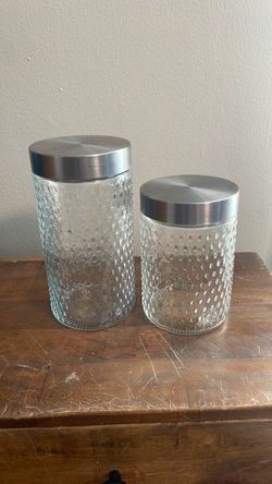 Glass and silver canisters