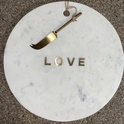 Marble Brass Cheese Board