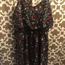 H&M Divided Black Floral Dress