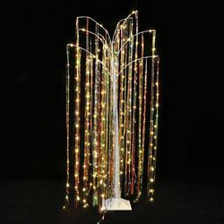 Pre-Lit Branches White Willow Tree Christmas,6Ft