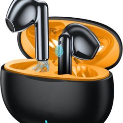Bluetooth 5.3 Headphones, in-Ear Earbuds with Charging Case ENC Dual Mic Talk Noise Canceling Touch Control Sports