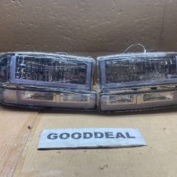 #170 Fit 98-04 Chevy Blazer/Chevrolet S10 Chrome Clear LED DRL Switchback Headlight 