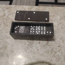 Onyx Stone Domino Set Black Imported 
