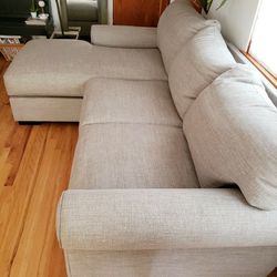 Super deep plush down feather memory foam gray L shape sectional sofa couch with chaise!!!