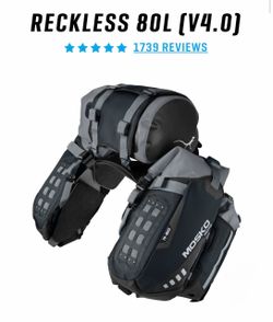 Mosko Moto Reckless 80L, Black and gray.