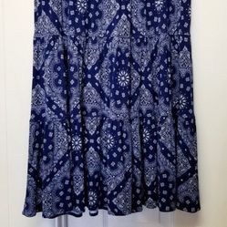 Blue Bandana Print Skirt L