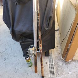 Fishing Pole With Ryobl Sx4n Silver Cloud Heavy Duty Reel