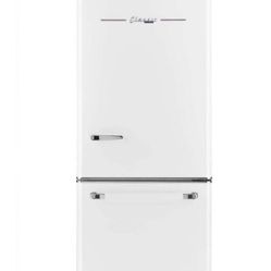 Classic Retro 30 in 17.7 cu. ft. Frost Free Retro Bottom Freezer Refrigerator in Marshmallow White,