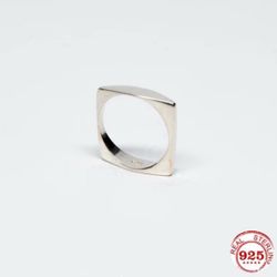 .925 Sterling Silver Geometric Square Stacking Ring Sz 7 by Sophistycats
