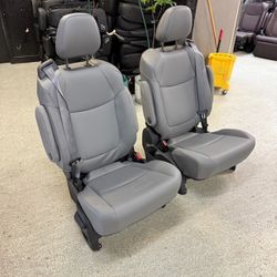 BRAND NEW GRAY LEATHER BUCKET SEATS WITH SEATBELTS 