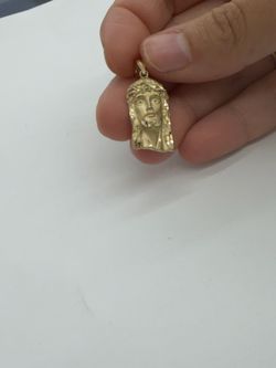10KT Real Gold Jesus Face Pendant