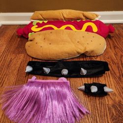 Dog Costume ~ Halloween (2) ~ fits 30 to 100# Dog + BONUS Christmas Elf Cap/Hat (1)