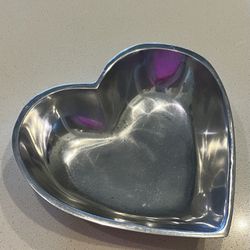 Beautiful Pewter Heart Shaped Bowl