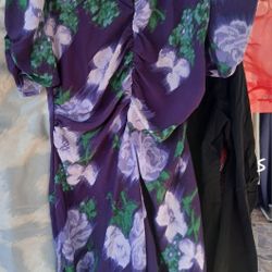 New Size Small Floral Purple Dress