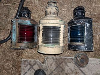 3 vintage boat lanterns
