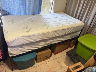 Twin size mattress, boxspring, bed frame