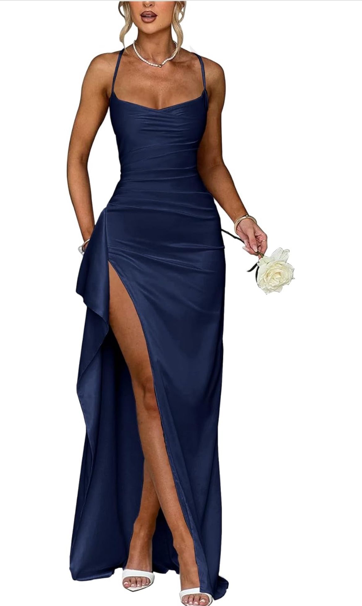Navy Blue Size 16 Prom/bridesmaid Split Dress