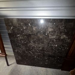 Real Marble Top Kitchen Table W / 2 Chairs 