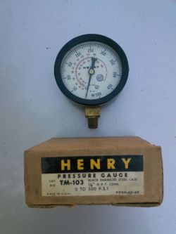 Henry Pressure gauge. R-22 & R-12. New in original box.