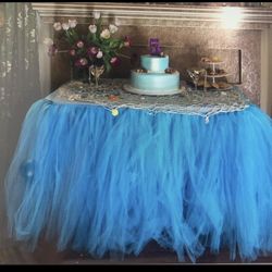 Blue Tutu Table Skirt
