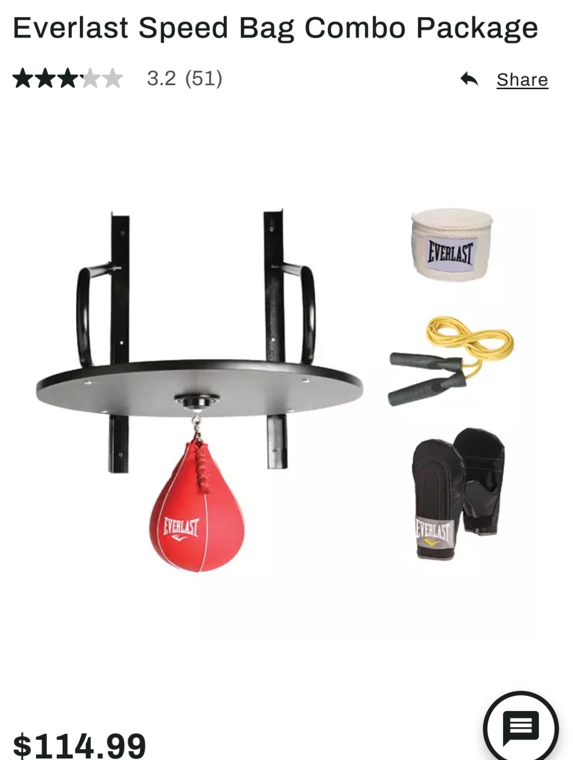 Everlast Speed Bag Set
