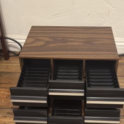 Vintage 6-Drawer Cassette Tape Storage Cabinet Set - Holds 72 Tapes
