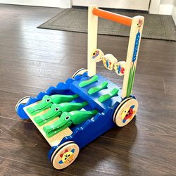 Chomp And Clack Toddler Wooden Push Toy Activity Walker By Melissa & Doug $59 New