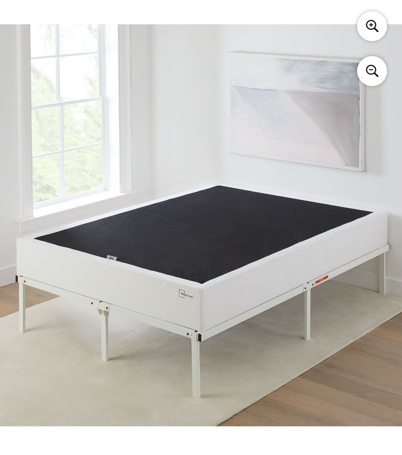 Mainstays 9" California King High Profile Easy Assembly Smart Metal Box Spring, (Mattress & Bed Frame Not Included)
