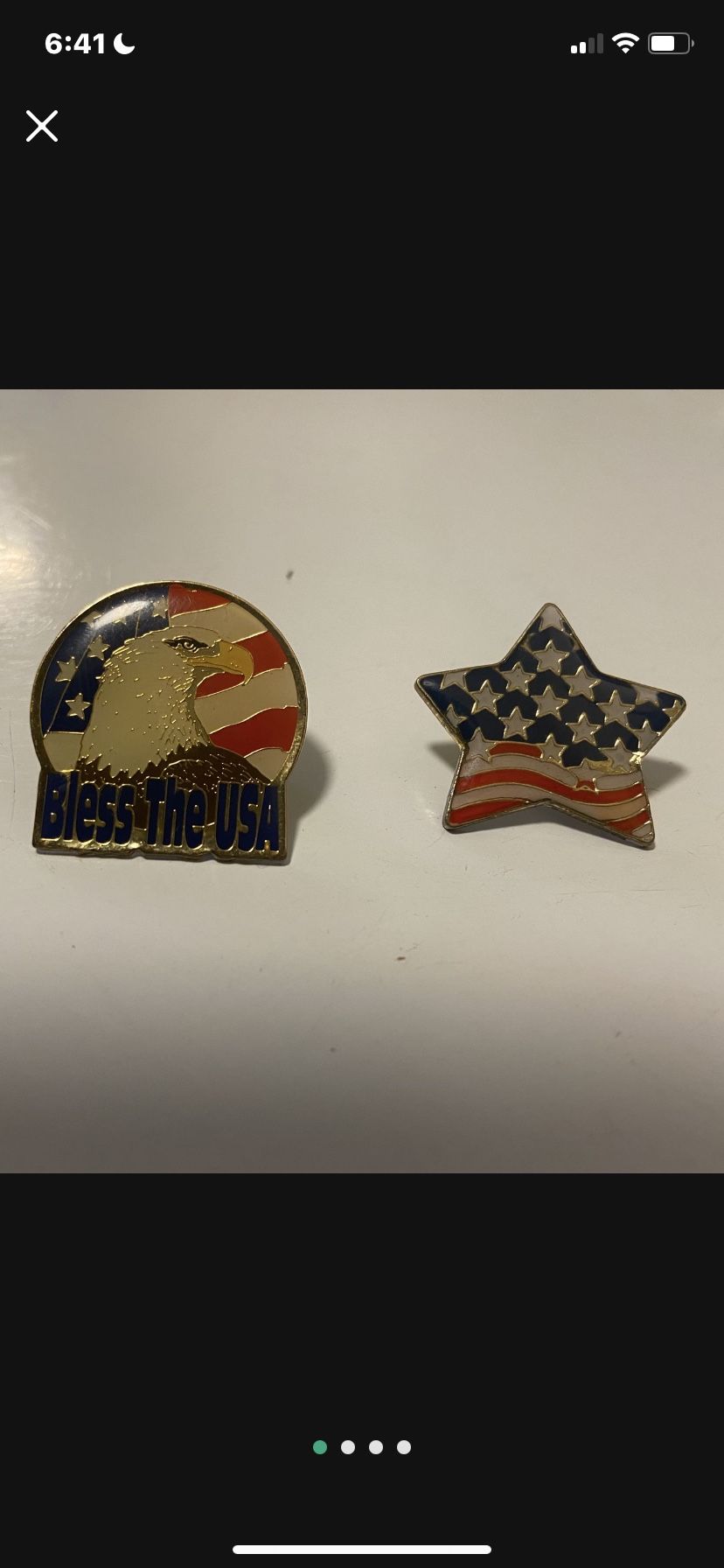 Enameled American Flag Themed Pins Complete
