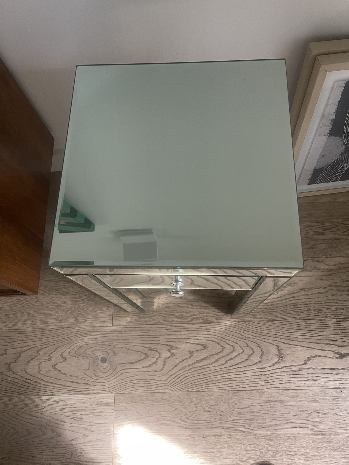 Glass Mirror Bed Side With Drawer,All Products : American Fashion Style Bags On Sale