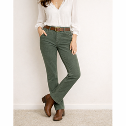 St. John's Bay Secretly Slender Bootcut Corduroy Jeans in Sage Moore Green S 4