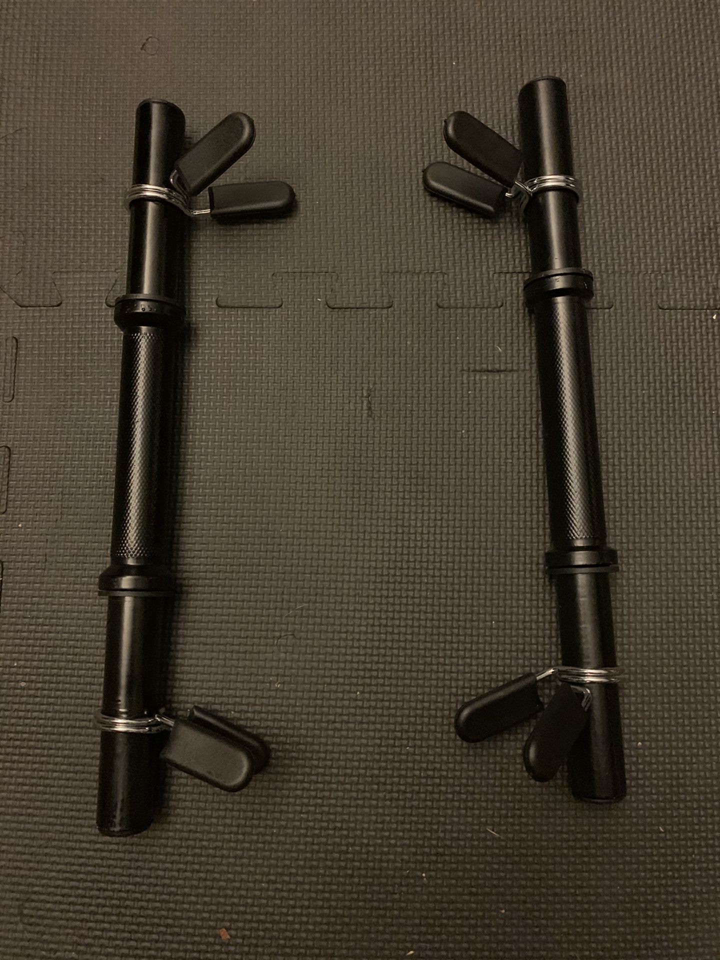 NEVER used 1” standard dumbbell handles with clamps/collars $35 or best offer