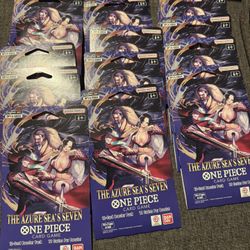 One Piece TCG The Azure Sea’s Seven OP 14 sleeved packs 