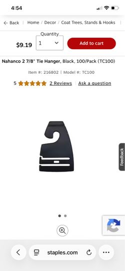1300 Plastic tie hangers