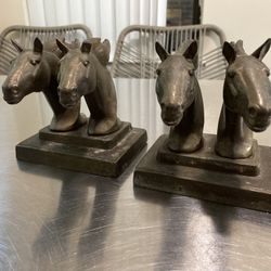 Pair Art Deco Frankart 1920’s Double-Headed Horse Bookends